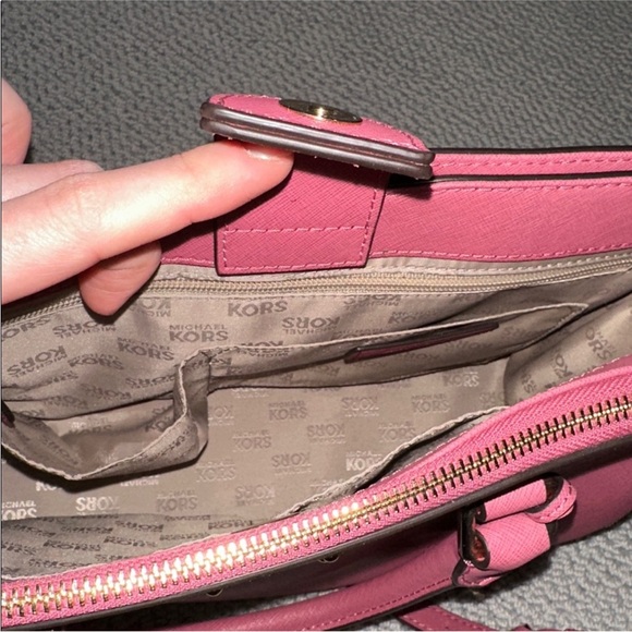 Michael Kors Raspberry Satchel Bag - Picture 3 of 5